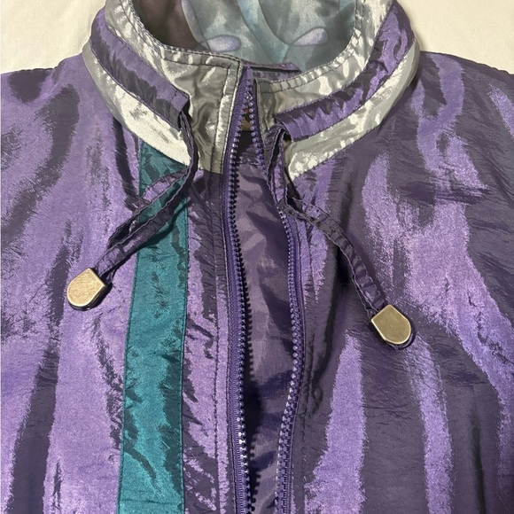 Vintage Purple and Teal Women's Jacket - Picture 3 of 6